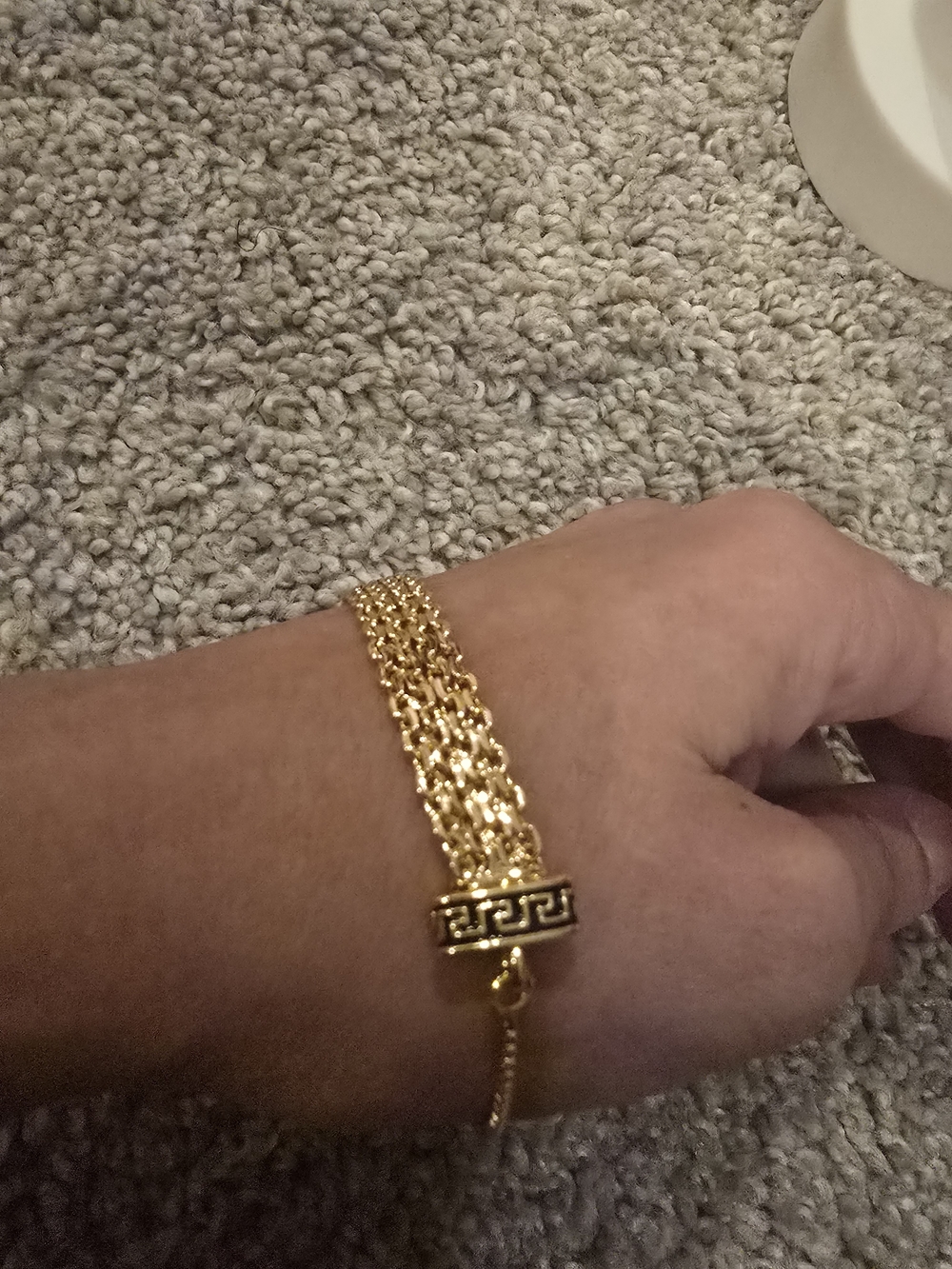 22kgp Dubai Jewekry Elegant Gold Multi-Strand Chain Bracelet - Picture 7 of 9